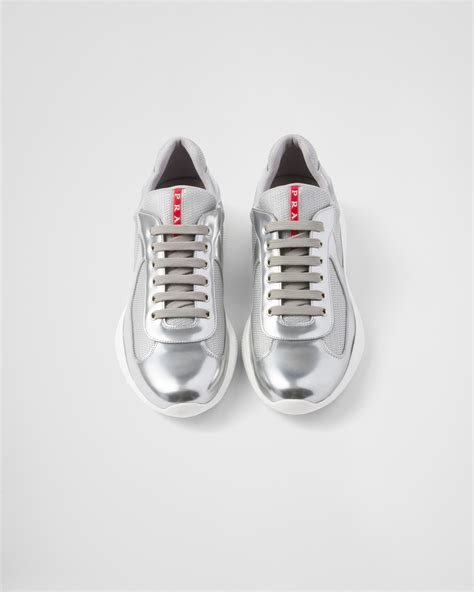 metallic prada sneakers|Prada America's Cup metallic leather and bike fabric .